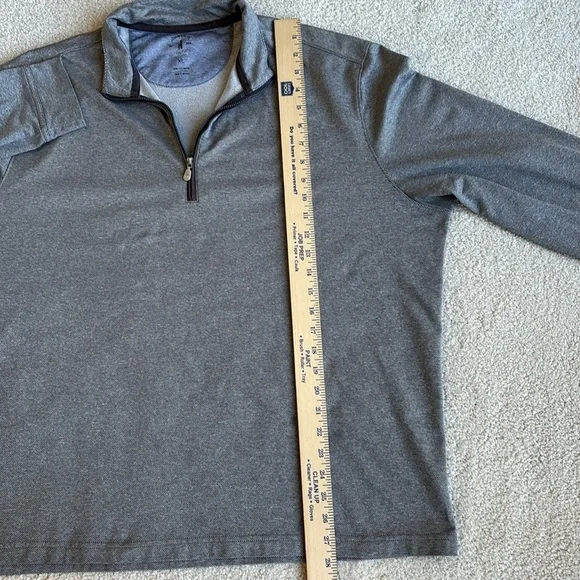 Johnnie-O Top Shelf Farber Gray‎ Performance 1/4 Zip Golf Pullover Mens Size XL - Picture 9 of 11